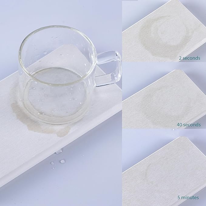 NiuYichee 2 Pcs Water Absorbing Stone Trays, Kitchen/Bathroom Sink Soap Dish, Diatomite Tray Used for Hand Soap & Cosmetic Bottles in The Modern Home, 3.54" W x 9" L, White