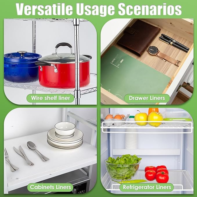 Shelf Liner for Wire Shelving. 18x197'', Easy to Cut. Thick/Waterproof/Non-Slip Non-Adhesive Stain-Proof for Clear Liner/Kitchen/Cabinet/Drawer