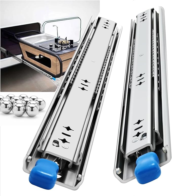 Heavy Duty Locking Drawer Slides Full Extension Runners with Lock 12 14 16 18 20 22 24 26 28 30 32 34 36 38 40 Inch Side Mount Rails for Drawer Capacity 243lb 1 Pair