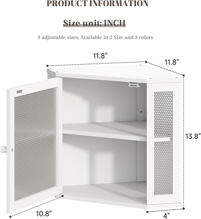 STDDRE Corner Bread Box Kitchen Countertop Extra Large Capacity Farmhouse Bread Box, Corner Countertop Storage, Double Layer Bread Holder (White, Large)