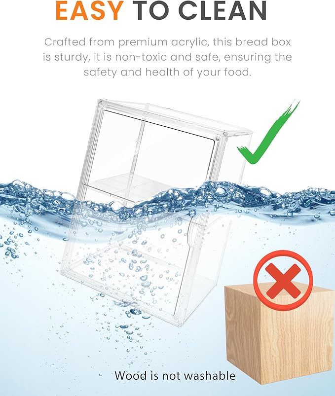 Bread Box,Large Bread Boxs for Kitchen Countertop - 4 Layers Adjustable Bread Storage Container,Clear Boxes for Kitchen Counter, Breads Box Airtight,Bread Holder,Perfect for Bagel Muffins-3Pcs