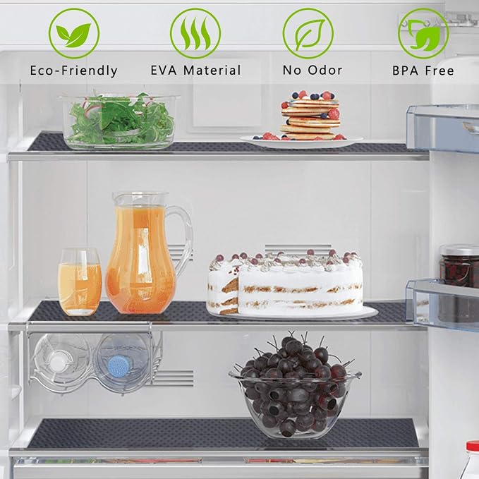 HooTown Shelf Liner Kitchen Cabinet Drawer Mats 23.6 Inch Wide x 393.7 Inch Long, Non Stick EVA Plastic Trimmable Pantry Closet, Cupboard, Drawer Mat, Gray