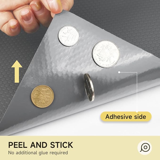 WochiTV Adhesive Shelf Liner 23.6 X 240 Inches Peel and Stick Kitchen Liner for Cabinets, Drawers Removable Protector Mat Waterproof Contact Covering for Dresser Pantry Countertops Shelves, Gray