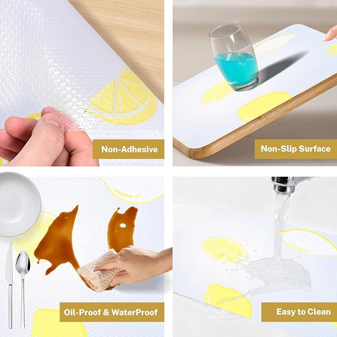 Shelf Liners Drawer Shelf and Cabinet Liner 12in x 20FT, Non Adhesive Non-Slip Waterproof Liners Protect Kitchen Cabinets and Cupboard Shelves, Bathroom Dresser Drawers Table Mats, Pantry Cover Pads