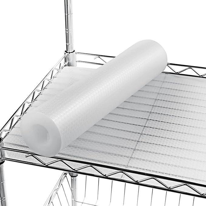 Wire Shelf Liner 12x197'' Clear Shelf Liner Kitchen,Cabinets,Drawer Liner, Cupboard, Under Sink, Pantry,Non-Adhesive Liner,Stain-Proof Shelf,1.2mm Thicken/Waterproof/Anti-Slip Liners