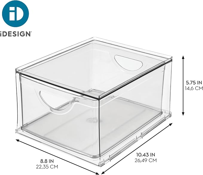 iDesign Clear Plastic Storage Drawer, Stackable Organizer for Bathroom Counter, Vanity, or Under-Sink
