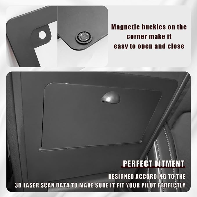 Muslogy 2PCS Center Console Organizer & Hidden Storage Box Compatible with 2023 2024 2025 2026 Honda Pilot Accessories, 2024+ Ridgeline/Passport Armrest Privacy Insert Tray Console Insert Organizer