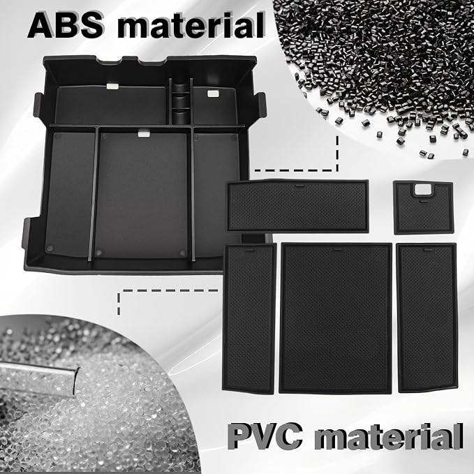 Muslogy Center Console Organizer for 2023-2025 2026 Ford F250 F350 F450 Super Duty Accessories Custom Fit Storage Box Divider(Fit with OEM Tray), Fits Bucket Seats Only, Not for Work Surface (Black)