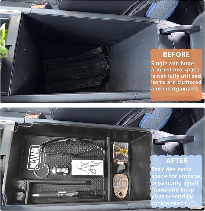 HGWEI Center Console Organizer Compatible with 2021 2022 2023 2024 2025 2026 Kia K5 DL3 GT Line Interior Accessories, ABS Insert Tray Armrest Storage Box, Black