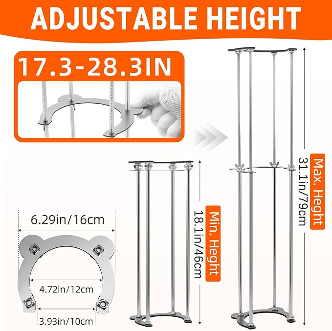 Undermount Sink Brackets,Stainless Sink Support,18.1"-31.1" Adjustable Under Sink Support Legs,Sink Repair Install System for Bathroom and Kitchen,4 Rods