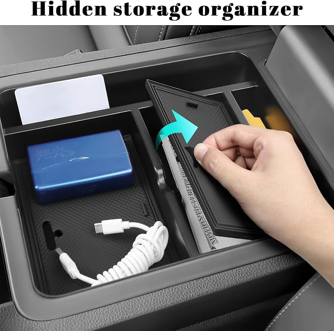 4PCS Center Console Organizer Compatible with Honda 2023-2025 2026 Pilot & 2026 Passport Accessories Armrest Divider Hidden Storage Box Organizer Divider Compartment Tray