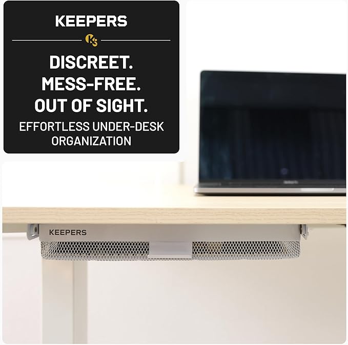 Anything Keeper - Compact Under-Cabinet Slide-Out Storage Drawer for Kitchen, Office, Desk, RV & Small Spaces | Hidden Organizer, Sturdy Steel, Easy Screw-In Mount, Fits 11x10x2.5 in - White