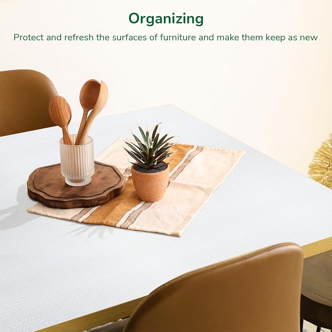 Practical White Shelf Liners for Kitchen Cabinets 18" x30FT, Non-Adhesive Drawer Liner, Non-Slip Strong Grip Cabinet Liner Thickened Mats Waterproof Shelf Paper for Countertop, Cupboard, Dressers