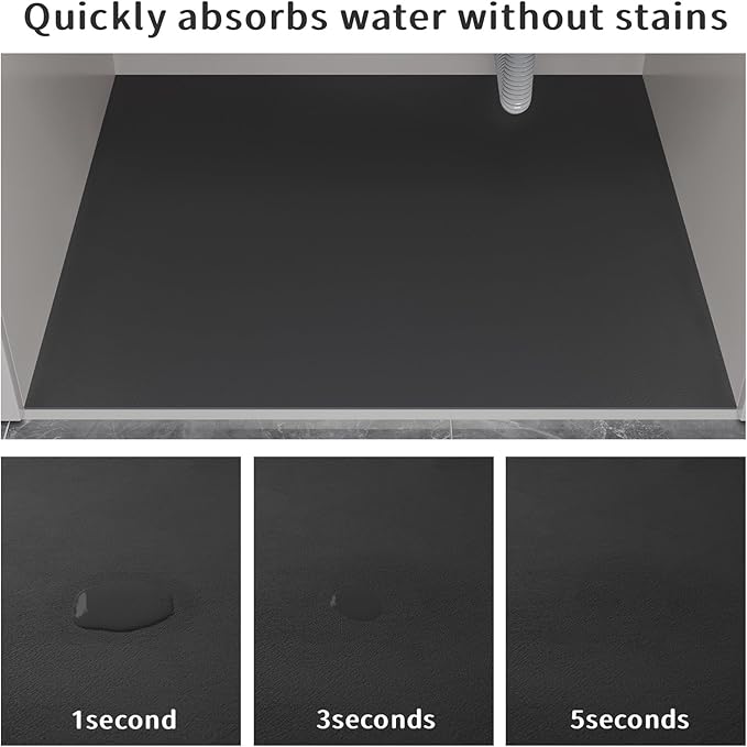 Under Sink Mats-35" x 24" (Cut-to-Fit) Absorbent Shelf Liner for Kitchen&Bathroom Cabinets | Non-Slip, Quick-Dry Cabinet Liner for Under Sink, Vanity & Utility Storage (Grey, 35''x24'')