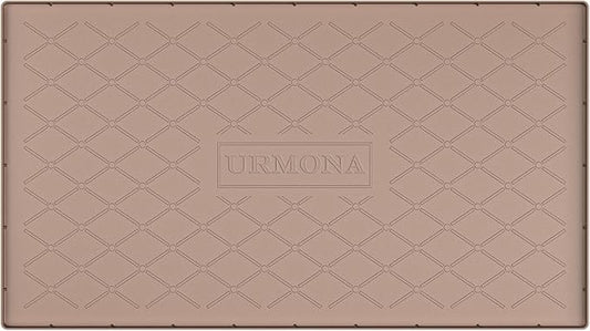 URMONA 40" x 22" Waterproof Silicone Mat in Multiple Sizes & Colors, Under Sink Mat for Kitchen & Bathroom, Pet Food Pad for Dogs & Cats, Kitchen Cabinet Liner, Multi-Purpose for Storage(Khaki)