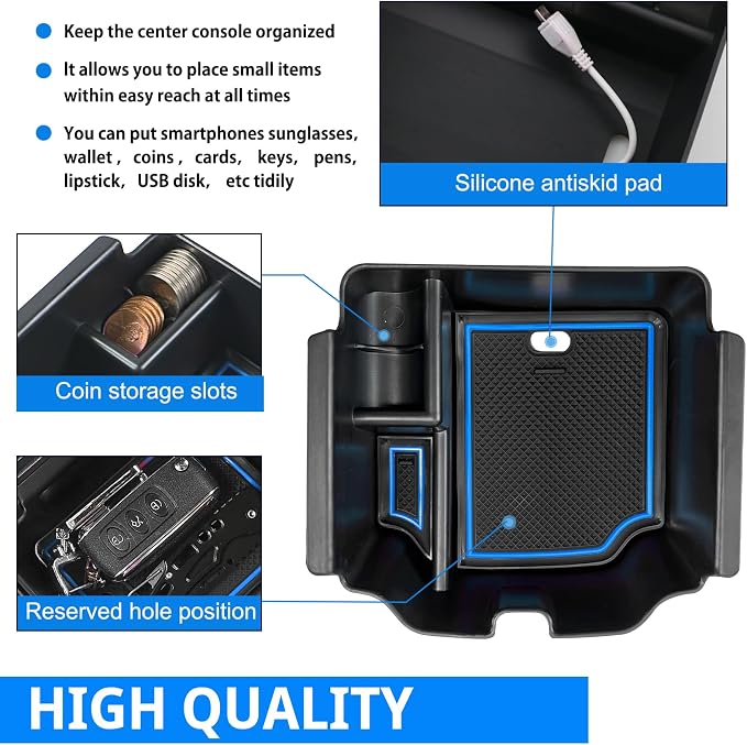 SHAOHAO for 2024 2025 Acura Integra Center Console Organizer Compatible with 2023 2024 2025 Acura Integra Accessories Armrest Insert Storage Box Console Tray Integra 2025 Interior Accessory Organizer