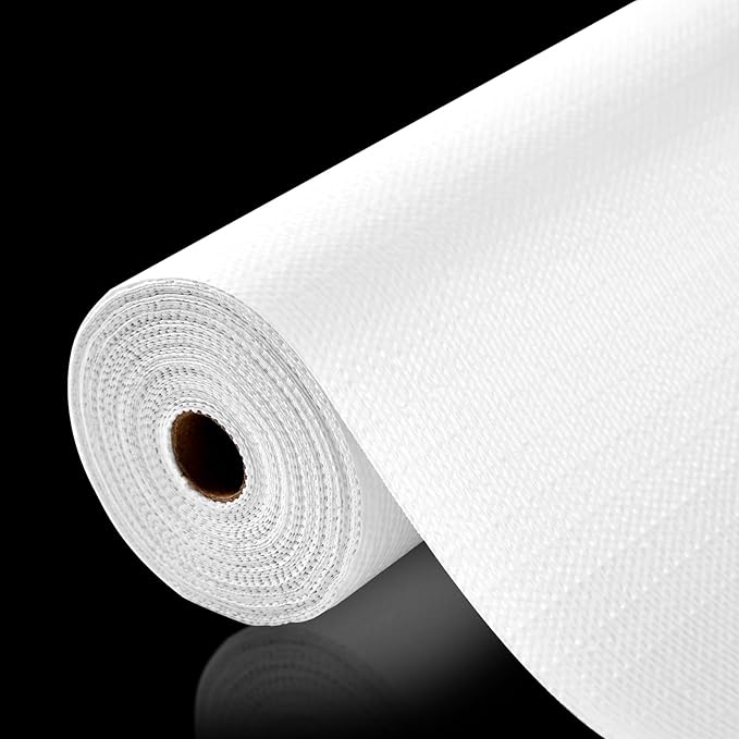 Drawer and Shelf Liner, Non-Slip Kitchen Cabinet Liners Non-Adhesive Thick Strong Grip Waterproof Washable Mats Protect Dresser Shelves Cupboard Bathroom Cabinets, White, 20 in X 10 FT