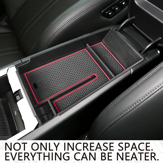 HGWEI Center Console Organizer Compatible with 2021 2022 2023 2024 2025 2026 Kia K5 DL3 GT Line Interior Accessories, ABS Insert Tray Armrest Storage Box, Red