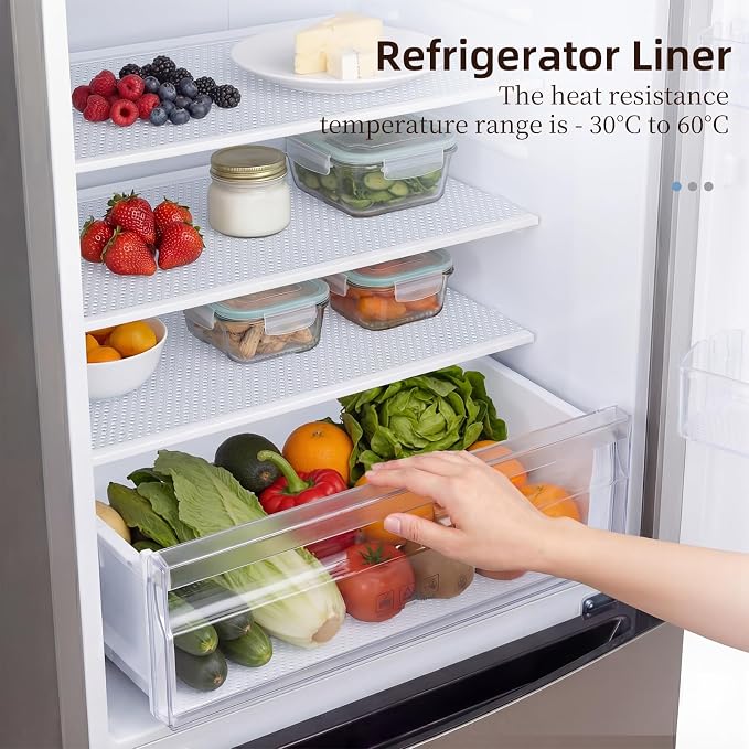 PABUSIOR Cabinet Drawer Liners for Shelves: 100% EVA Non Slip Clear Kitchen Cupboard Mats 14" x 120" - Non-Adhesive Waterproof Refrigerator Shelf Liner for Pantry Shelves Bathroom Ideal for Woman