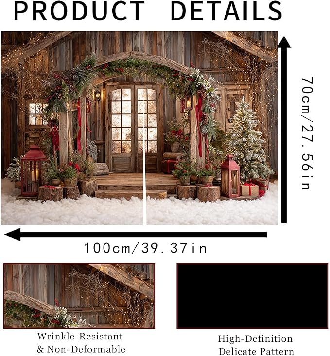 Self Adhesive Cabinet Curtain for Mother's Day, 39x28 Inch Rustic Wood Cabin Under Sink Skirt No Drill, Spring Cleaning Kitchen Decor, Hook and Loop Laundry Shelf Valance, Fabric Panel