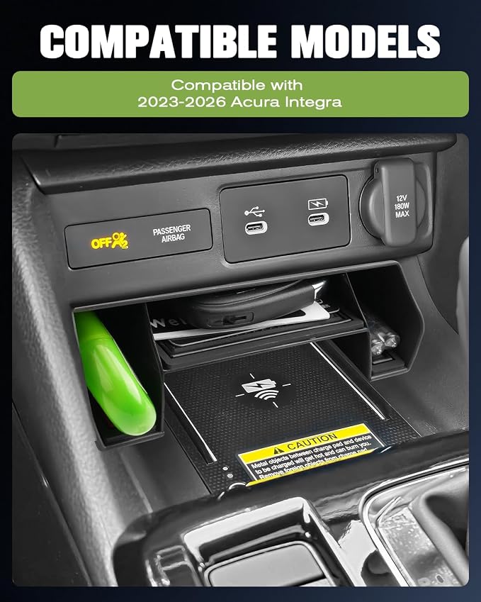Integra Tray Multi-level Storage with Non-slip Pads for 2023 2024 2025 2026 Acura Integra Center Console Organizer Console Storage Insert Tray Integra Extra Compartments forAcura Integra Accessories