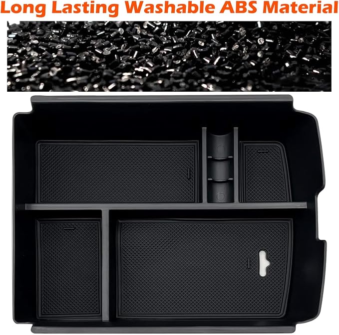 for VW Atlas and Cross Sport Accessories Center Console Organizer 2018 2019 2020 2021 2022 2023 Insert ABS Armrest Box Secondary Storage (Not fit for 2024)