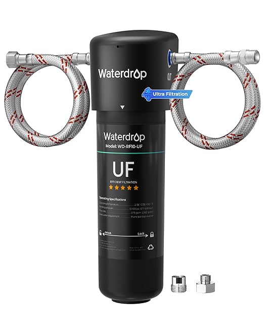 Waterdrop 10UA-UF 0.01 μm Ultra Filtration Under Sink Water Filter System, 1 Year, Reduces Lead, Chlorine, Bad Taste & Odor, Connects Directly to Your Faucet