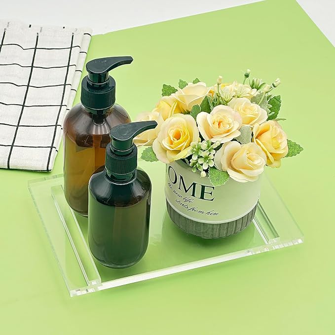 Acrylic Soap Pedestal Stand Sink Tray Riser for Kitchen Bathroom, Clear