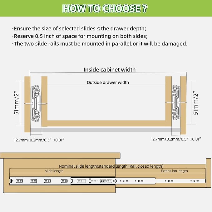 SLIDEWAY Heavy Duty Drawer Slides 1 Pair 12 14 16 18 20 22 24 32 40 Inch 150 Lbs Full Extension Ball Bearing Sliding Rails Cabinet Runners Tracks Tool Box Glides-28