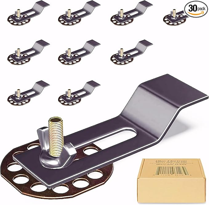Undermount Sink Clips, Undermounting Sink Brackets, Bathroom Kitchen Ceramic Stainless Steel Sink Basin Support Clamps for Marble Granite Vanity Countertop Installation Repair Kit (30)