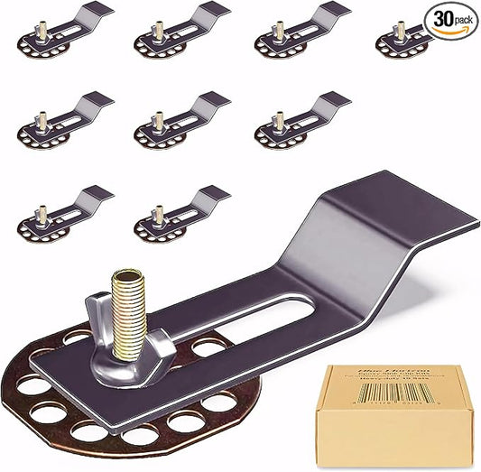 Undermount Sink Clips, Undermounting Sink Brackets, Bathroom Kitchen Ceramic Stainless Steel Sink Basin Support Clamps for Marble Granite Vanity Countertop Installation Repair Kit (30)