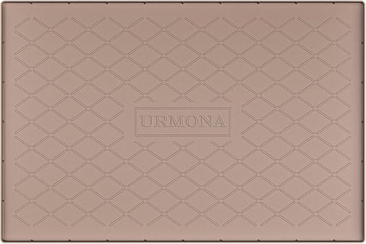 URMONA 31" x 22" Waterproof Silicone Mat in Multiple Sizes & Colors, Under Sink Mat for Kitchen & Bathroom, Pet Food Pad for Dogs & Cats, Kitchen Cabinet Liner, Multi-Purpose for Storage(Khaki)