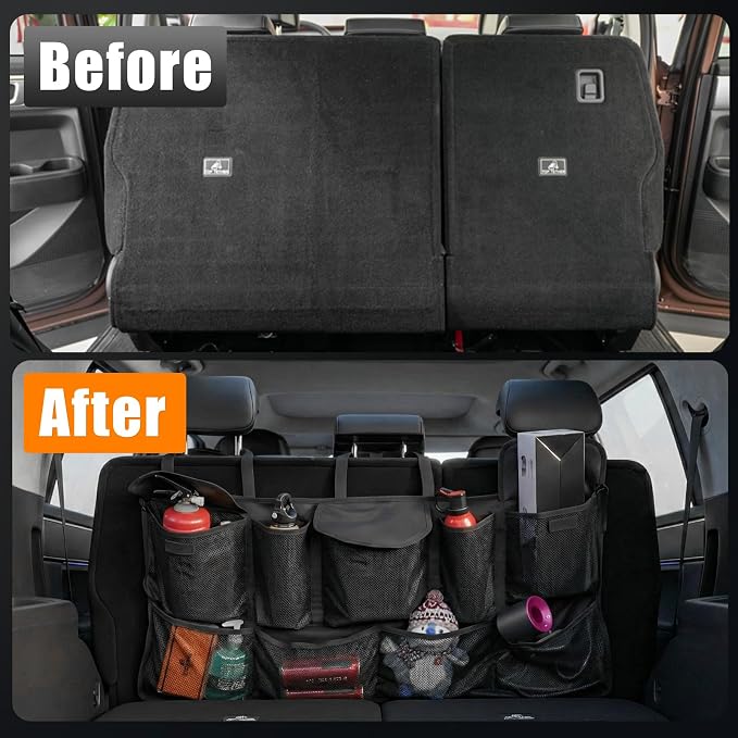 Seat Back Organizer Compatible with 2024-2026 Hyundai Santa Fe 7-Seater 2nd Row Headrest Organizer Seat Back Storage 2025 Santa Fe Accessories