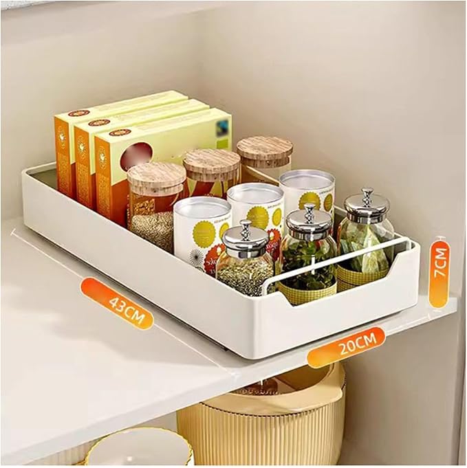 Pull Out Drawers for Cabinets Extendable Drawer Kitchen Expandable Drawer Pull Slide Out Drawer with Handle Stainless Steel Extendable Cabinet Organizer No Drilling and Nailing Required