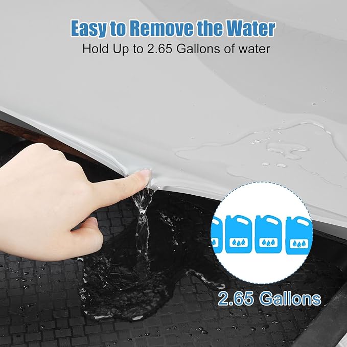BEESVO Under Sink Mats for Kitchen Waterproof, 28" x 22" Silicone Under Sink Liner Kitchen & Bathroom Cabinet Protector Mat, Heavy Duty Flexible Under Sink Drip Tray with Lip, Cool Grey