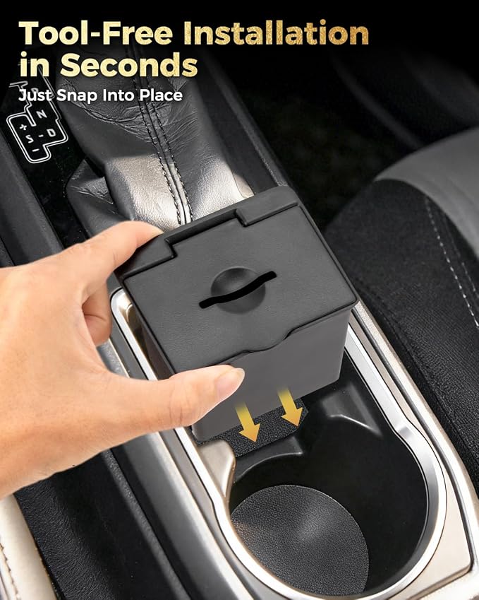 Coin Holder for 2016-2023 Toyota Tacoma, Black | Console Organizer Coin Tray with Top Slot, Drop Coins Without Opening Lid, Armrest Tray Divider, For Small Truck Essentials