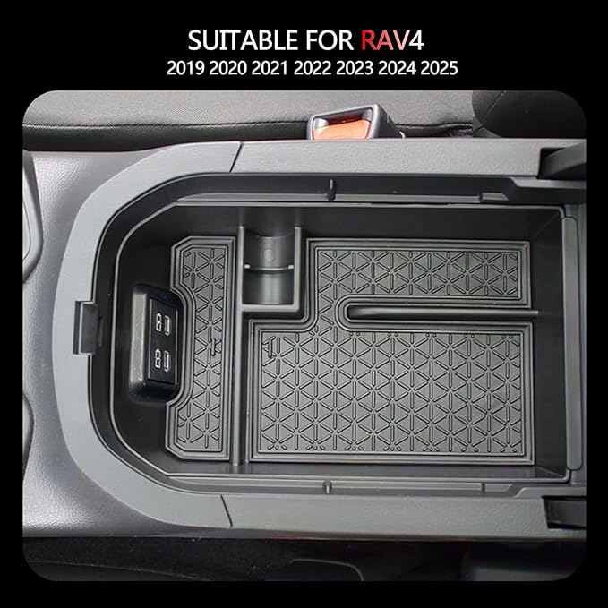 Upgrated 3PCS Center Console Organizer for Toyota RAV4 2026 2025 2024 2023 2022-2019 ABS Dashboard Storage Organizer, Console Divider Storage Tray, Armrest Storage Box for RAV 4 Interior Accessories