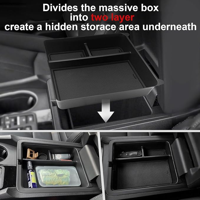 Muslogy Center Console Organizer & Wireless Charger Protective Mat Compatible with Honda Pilot 2023-2026/2024-2026 Passport Accessories Phone Charge Area Cover Console Inserts Mats Anti Slip 2PCS Set