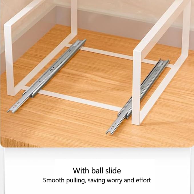 Pull Out Drawers for Cabinets Cabinet Extendable Basket Expandable Drawer Pull Out Drawer Drawer without Drilling Kitchen Organizer Steel Material for Kitchen Living Room Bedroom