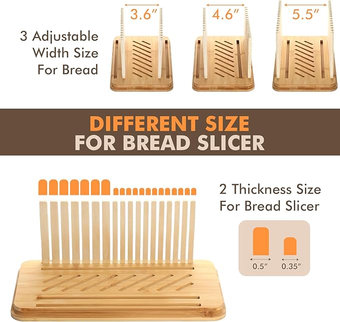 RYTOXILO Bread Slicer with Black Bread Box, Bread Storage Container for Kitchen Countertop with Multifunction Bamboo Lid, 3 in 1 Breadbox for Loaf Slicing & Tray, Bread Holder for Kitchen