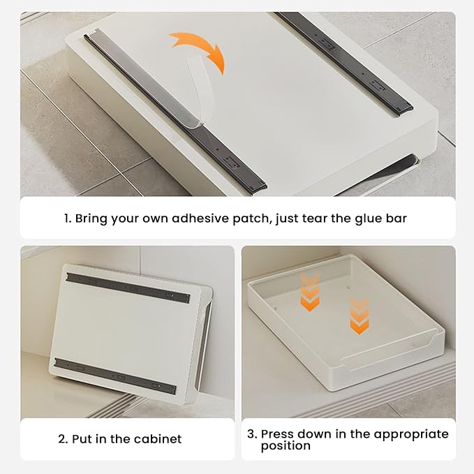 Pull Out Cabinet Nizer Sliding Drawer Storage Shelves for Kitchen Cupboards No Drill Needed Roll Out Nizer Tray for Easy Access,S