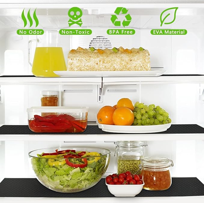 WochiTV Shelf Liner for Cabinets, Drawer 23.6 Inch x 10 Feet, Non Adhesive EVA Plastic Waterproof Protectors Mats for Kitchen, Pantry, Bathroom Closet, Cupboard, Black