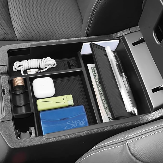 Hellet 2PCS Center Console Organizer Compatible with Toyota 2010-2020 2021 2022 2023 2024 4Runner Interior Accessories Storage Box Organizer Tray Hidden Storage Box