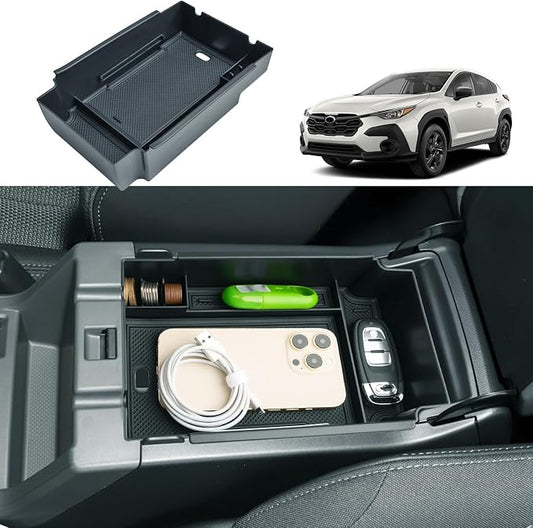 2024 2025 2026 Crosstrek Center Console Organizer for Subaru Crosstrek (Base/Premium/Sport/Limited/Wilderness), 2025 Crosstrek Armrest Tray Coin Holder 2026 Crosstrek&Impreza Accessories