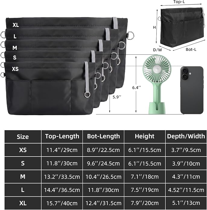 VANCORE Purse Organizer Insert for Handbags,Tote Bag Organizer Insert with Zipper Bag,Premium Handbag Organizer Inside Liner for Women