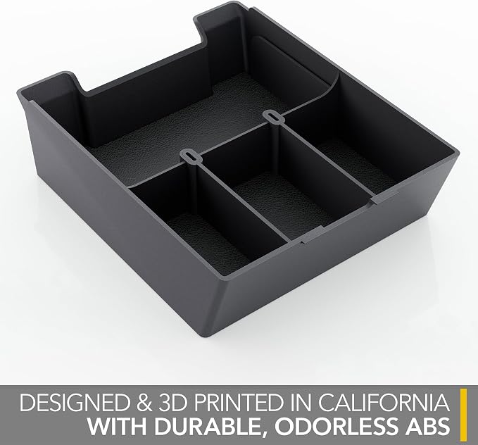TWRAPS Armrest Organizer for Rivian R1S & R1T 2021-2026, Storage Tray Box Insert for Center Console Accessories Area Under the Armrest, Full Size Black fits Gen1 2021-2024 and Gen2 2025-2026