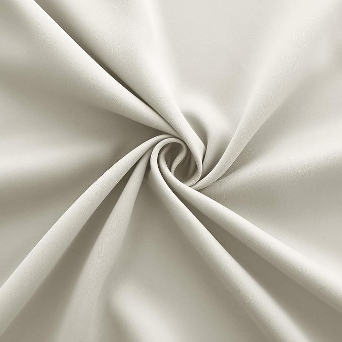 KOUFALL Small Window Bathroom Window,Beige Blackout Cafe Curtains for Kitchen 24x32 Inch Length