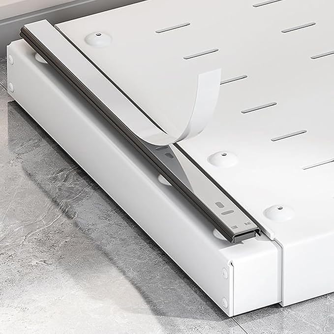 Expandable Pull-Out Cabinet, Adhesive Slide-Out Shelves,Roll-Out Drawers for Easy Access,Heavy Duty for Kitchen, Bathroom & Pantry(White,Small)