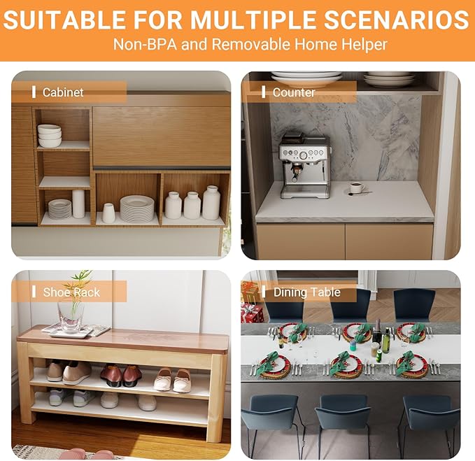 FLPMIX White Shelf Liner for Kitchen Cabinets 15 inch Wide - Easy to Cut Drawer Mat 15" x 240 Inch - Waterproof Pantry Cabinet Liner