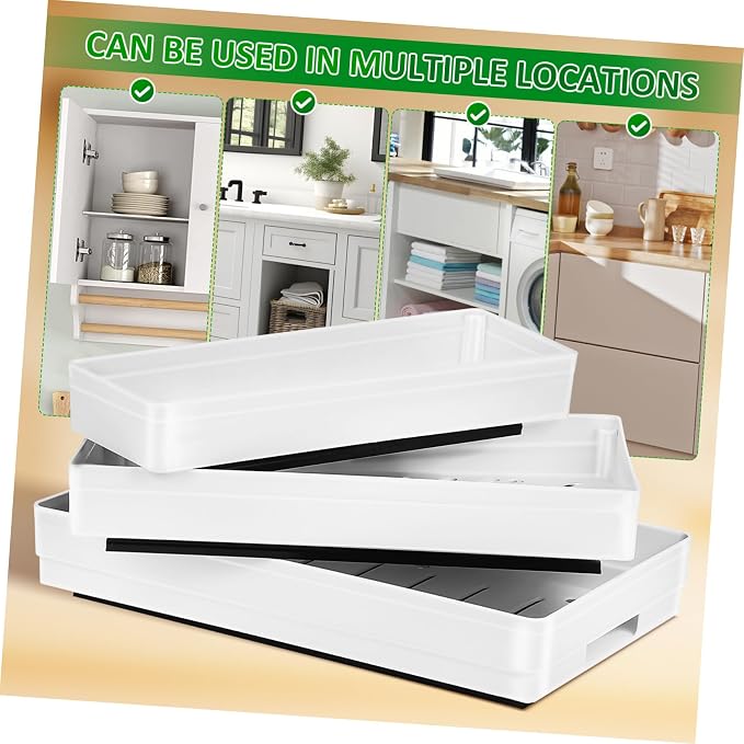 Hemobllo 3pcs Cabinet Pull-Out Organizer Kitchen Shelf Pull-Out Storage Pan Rack Organizer No Drill Spacious